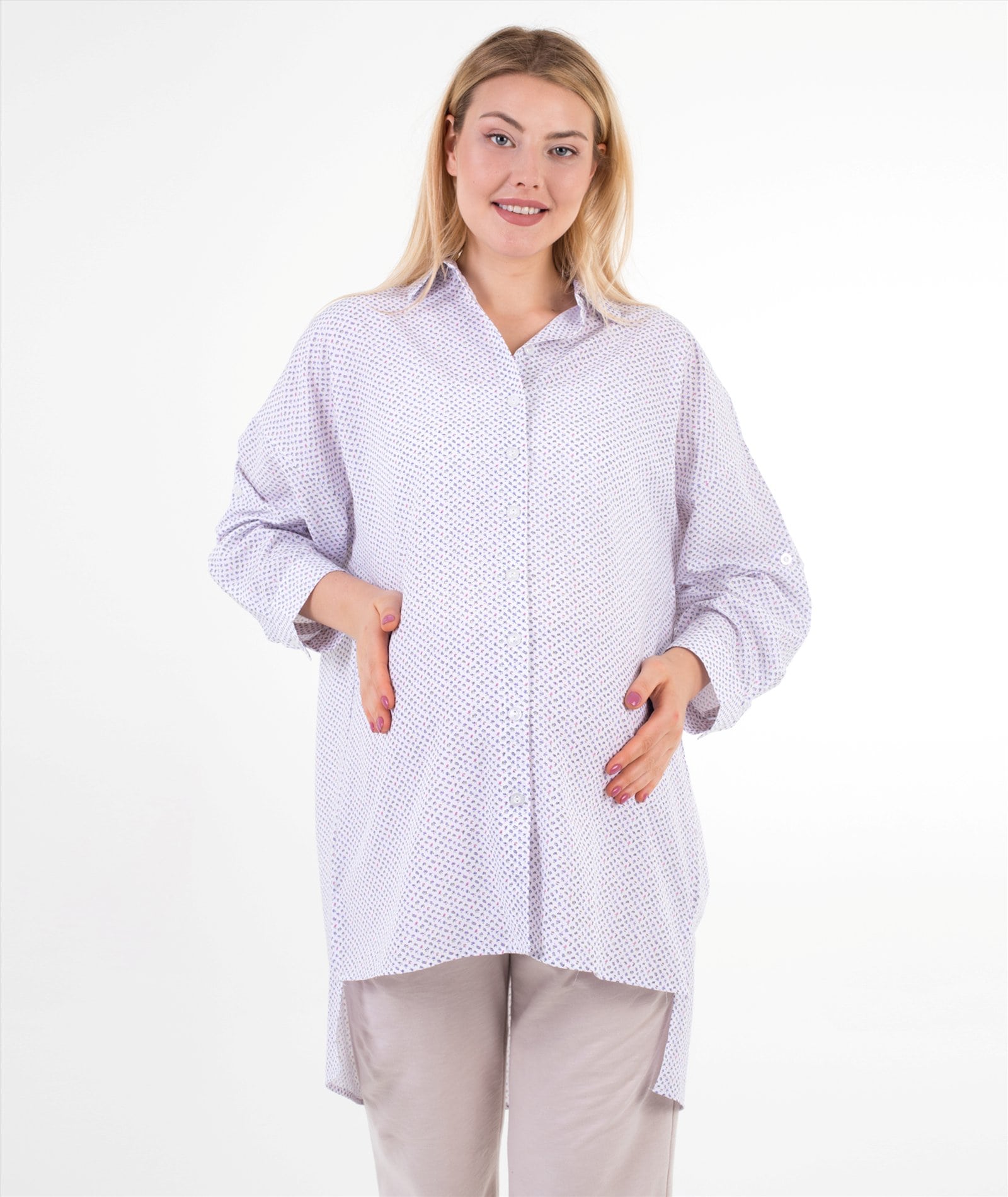 citir-desenli-hamile-gomlegi çıtır desenli hamile gömleği